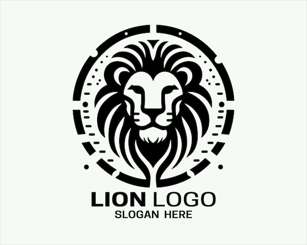 plantilla vectorial de diseño de logotipo de cabeza de león