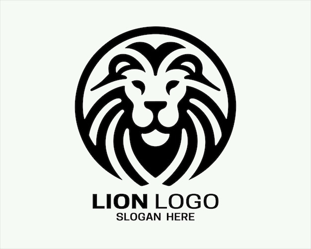 plantilla vectorial de diseño de logotipo de cabeza de león