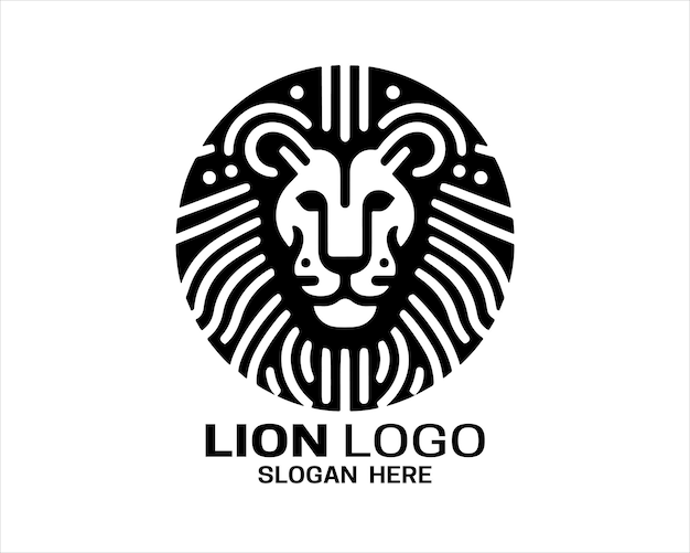 plantilla vectorial de diseño de logotipo de cabeza de león