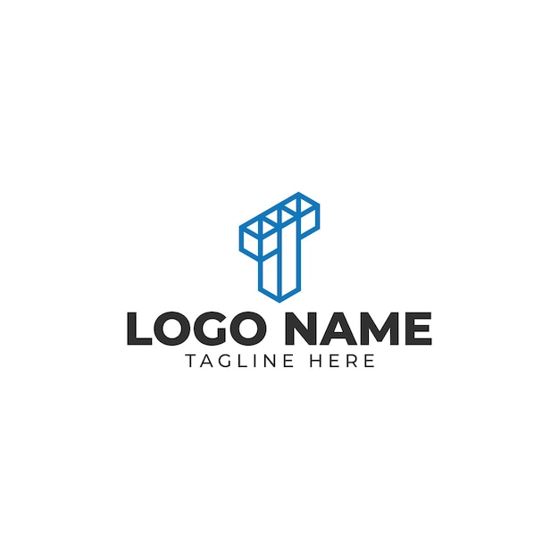 plantilla vectorial de diseño del logotipo de la caja de letras T