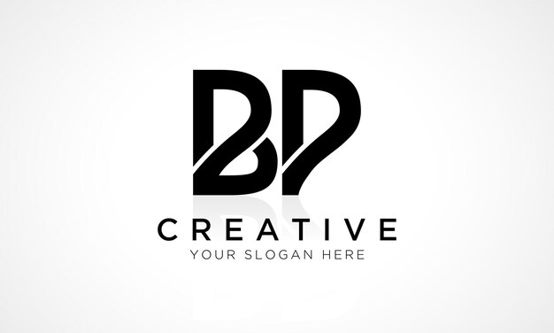 Plantilla vectorial de diseño de logotipo de carta BP Alfabeto Letra inicial Diseño de logotipo BP con ilustración comercial de reflejo brillante