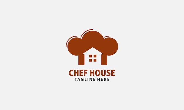 plantilla vectorial de diseño del logotipo de la casa del chef del restaurante
