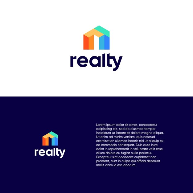 plantilla vectorial de diseño de logotipo de casa colorida