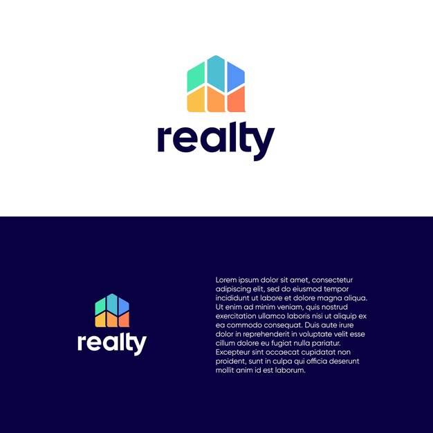 plantilla vectorial de diseño de logotipo de casa colorida