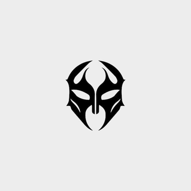 plantilla vectorial de diseño del logotipo del casco espartano silueta de una cabeza espartana