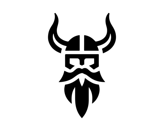 plantilla vectorial de diseño del logotipo del casco vikingo
