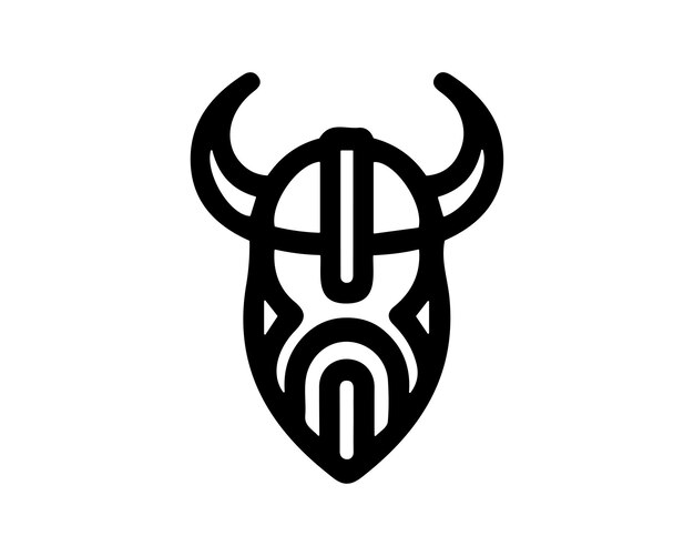 plantilla vectorial de diseño del logotipo del casco vikingo