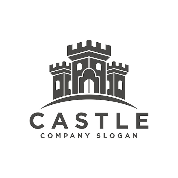 Plantilla vectorial de diseño de logotipo de castillo