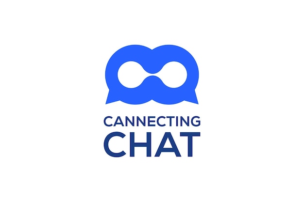 plantilla vectorial de diseño de logotipo de chat de conexión