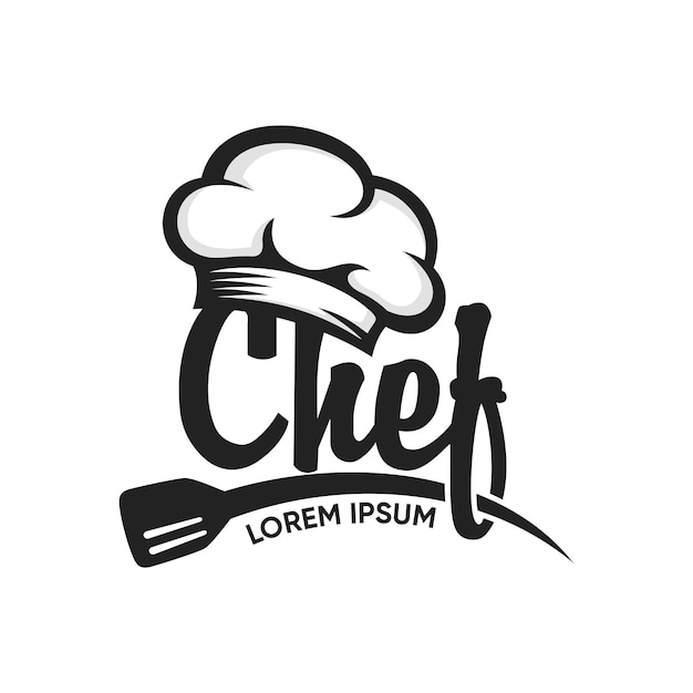 Plantilla vectorial de diseño de logotipo de chef de cocina