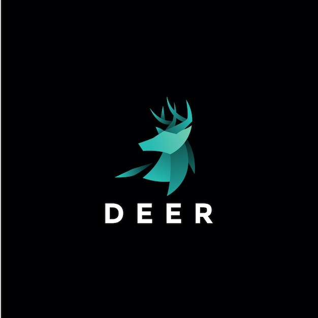 Plantilla vectorial de diseño de logotipo de ciervo degradado moderno único