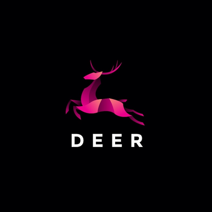 Vector plantilla vectorial de diseño de logotipo de ciervo degradado moderno único