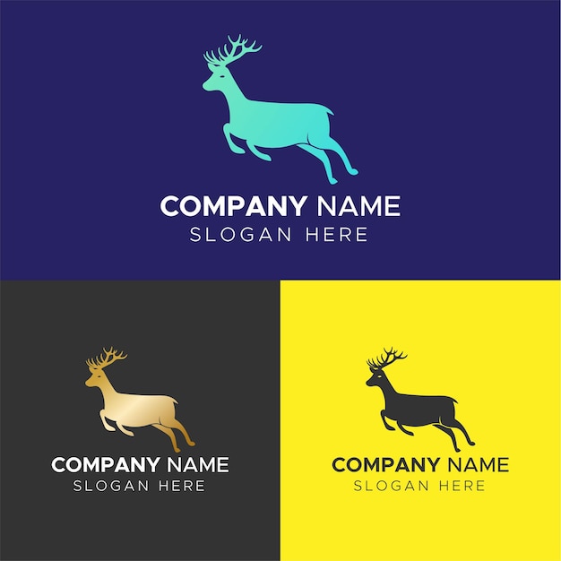 plantilla vectorial de diseño de logotipo de ciervo