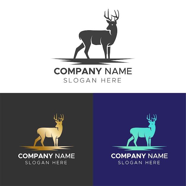 plantilla vectorial de diseño de logotipo de ciervo