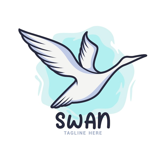 Plantilla vectorial de diseño de logotipo de cisne