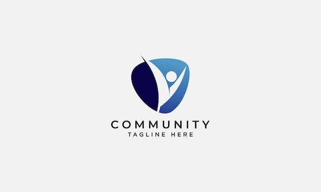 plantilla vectorial de diseño de logotipo de la comunidad