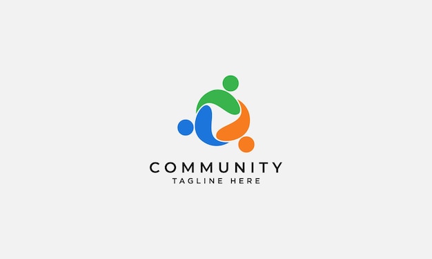 plantilla vectorial de diseño de logotipo de la comunidad