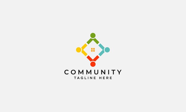 plantilla vectorial de diseño de logotipo de la comunidad