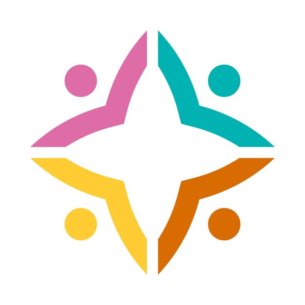 Plantilla vectorial de diseño de logotipo comunitario