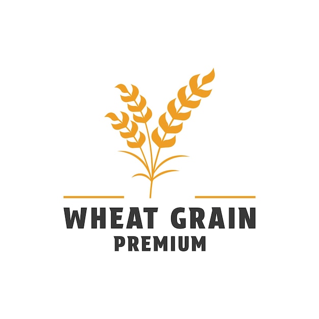plantilla vectorial de diseño de logotipo de concepto de idea de grano de trigo