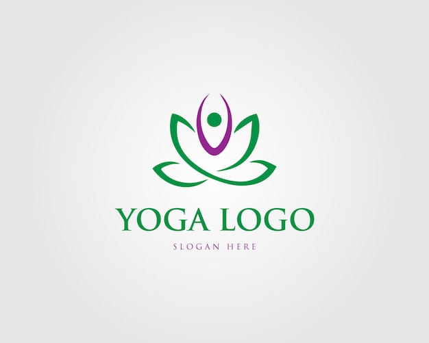 plantilla vectorial de diseño de logotipo de concepto de yoga o zen y meditación