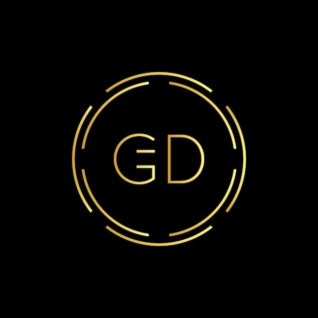 Plantilla vectorial de diseño de logotipo creativo con letra inicial GD Diseño de logotipo Digital Luxury Letter GD