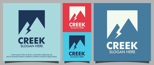 Plantilla vectorial de diseño de logotipo de creek