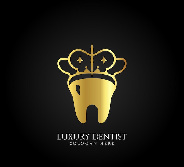 plantilla vectorial de diseño de logotipo de dentista de lujo