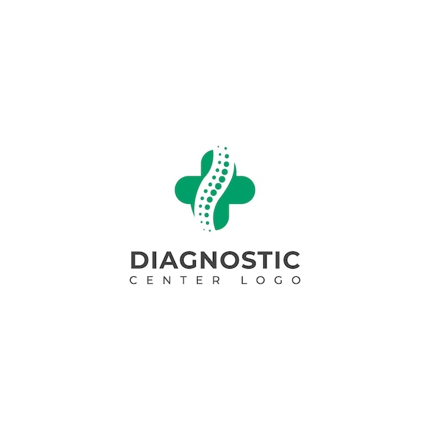 Vector plantilla vectorial de diseño de logotipo de diagnóstico de columna vertebral creativa