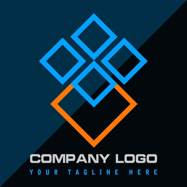 plantilla vectorial de diseño de logotipo de empresa abstracto icónico