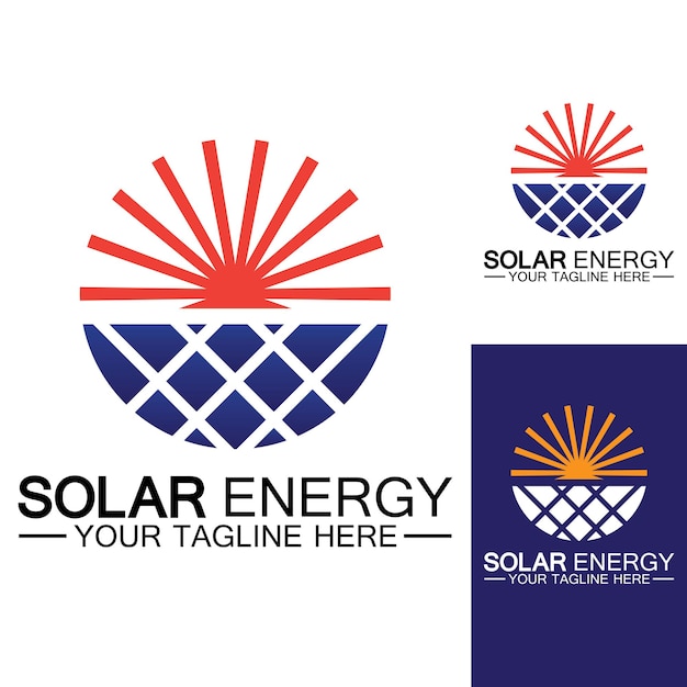 Plantilla vectorial de diseño de logotipo de energía solar