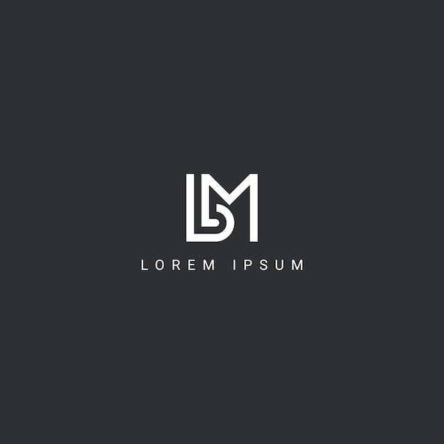 Plantilla vectorial de diseño de logotipo de estilo simple de letra BM MB abstracta
