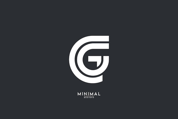 Plantilla vectorial de diseño de logotipo de estilo simple de letra CG GC del alfabeto