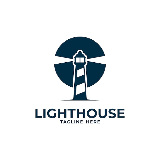 plantilla vectorial de diseño del logotipo del faro