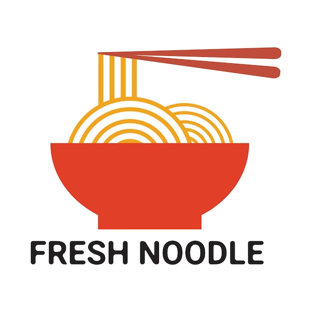 Plantilla vectorial de diseño de logotipo de fideos y ramen ilustración vectorial