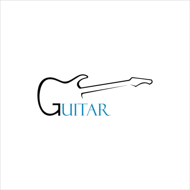 Vector plantilla vectorial de diseño de logotipo de guitarra