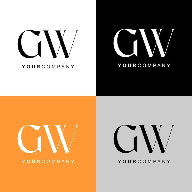 plantilla vectorial de diseño del logotipo de GW