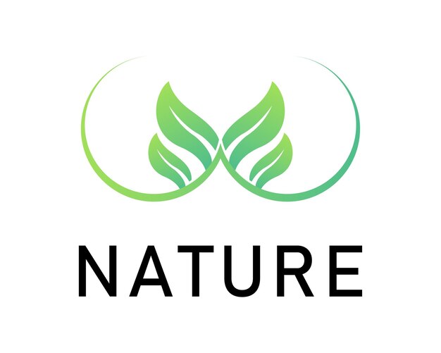 Plantilla vectorial de diseño de logotipo de hoja de naturaleza