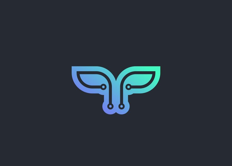 Vector plantilla vectorial de diseño del logotipo de la hoja de tecnología verde