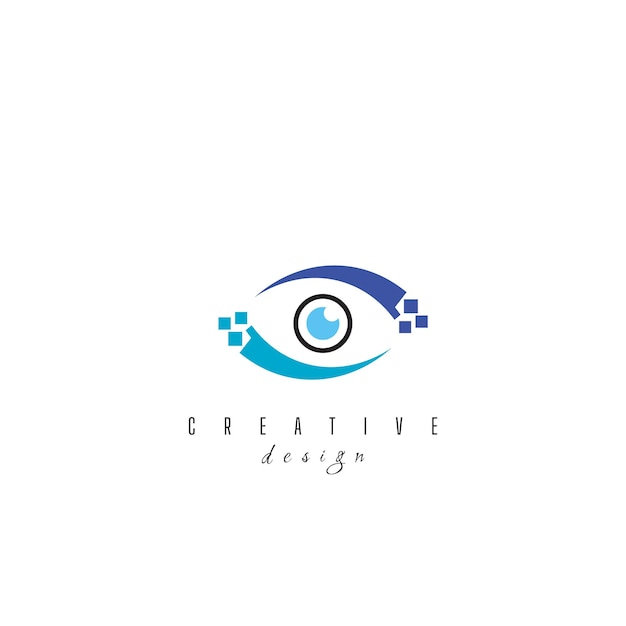 plantilla vectorial de diseño de logotipo Icono de medios coloridos Visión creativa Concepto de logotipo Ojo colorido
