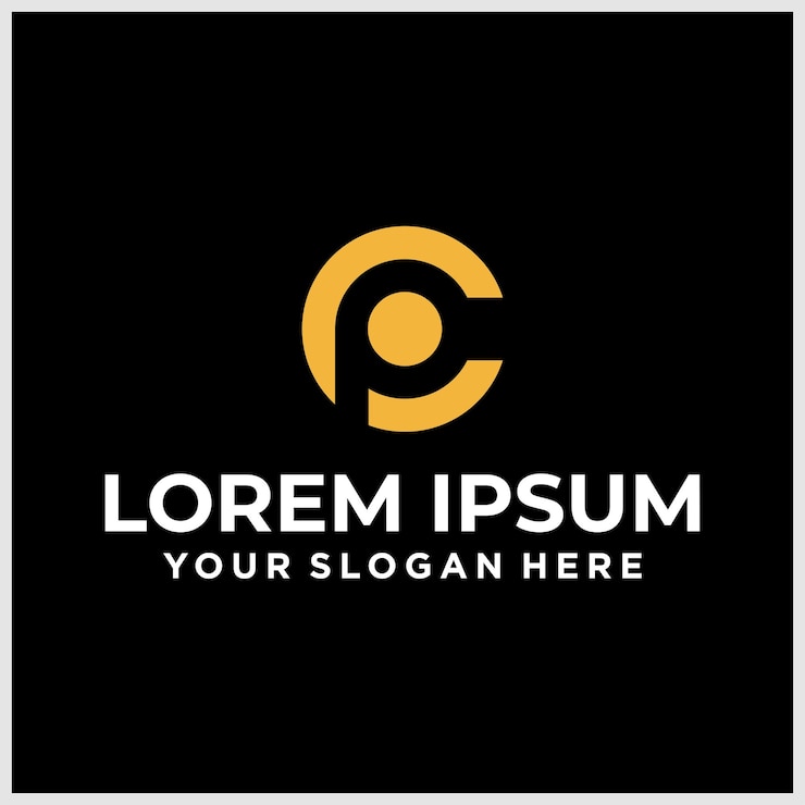 Vector plantilla vectorial de diseño de logotipo inicial de letra cp o pc