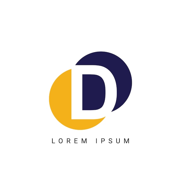 plantilla vectorial de diseño de logotipo inicial de la letra D