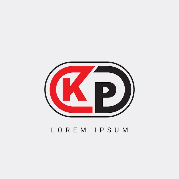 plantilla vectorial de diseño de logotipo inicial de la letra KP o PK