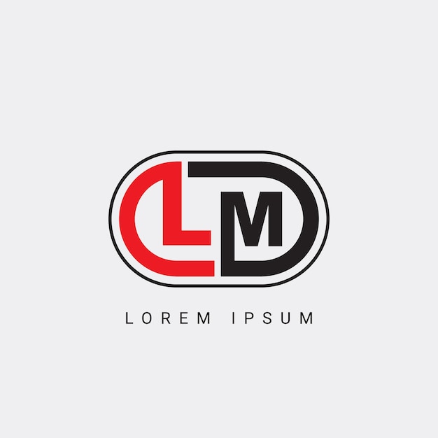 plantilla vectorial de diseño de logotipo inicial de la letra LM o ML