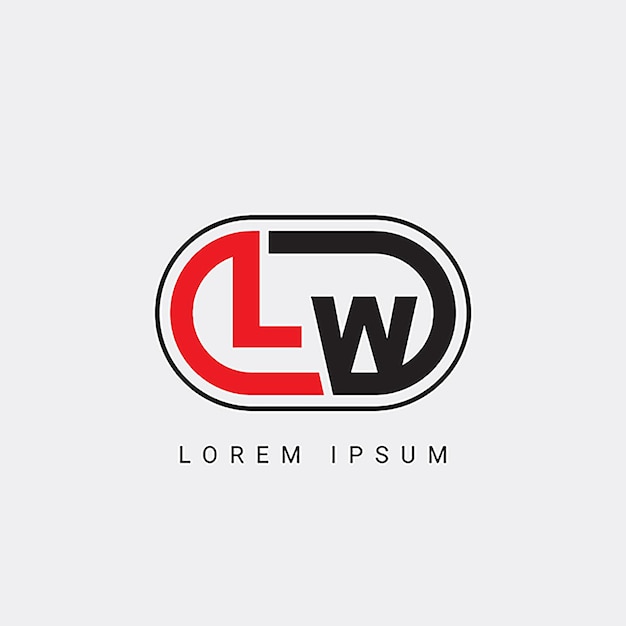plantilla vectorial de diseño de logotipo inicial de la letra LW o WL