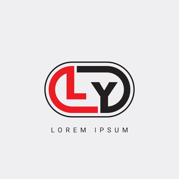 Vector plantilla vectorial de diseño de logotipo inicial de la letra ly o yl