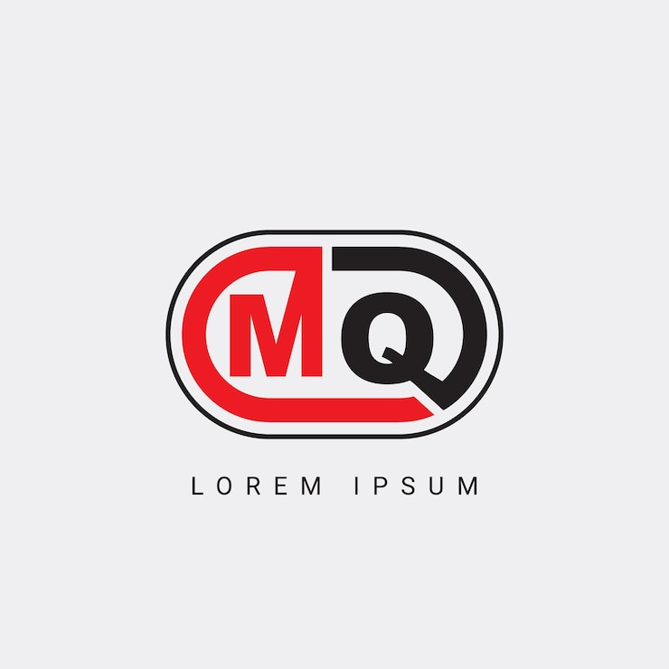 Vector plantilla vectorial de diseño de logotipo inicial de la letra mqm