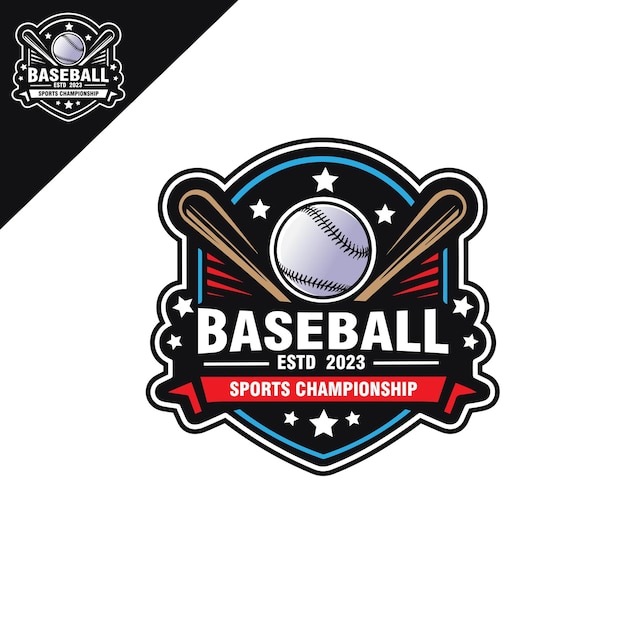 plantilla vectorial de diseño de logotipo de la insignia deportiva de béisbol