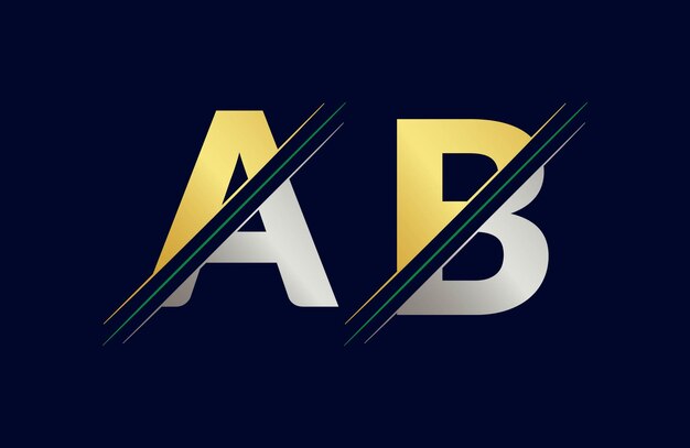 plantilla vectorial de diseño del logotipo de la letra AB