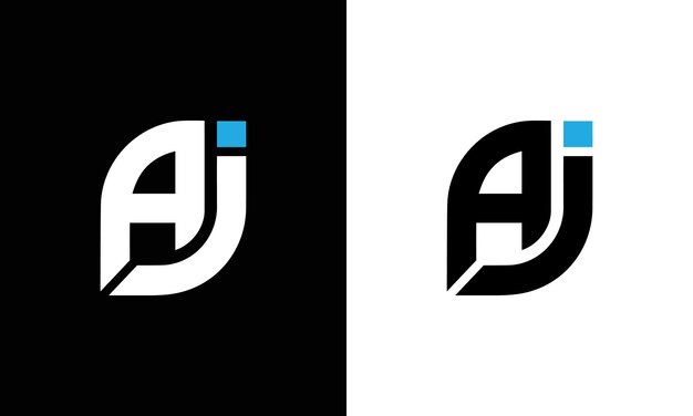 Plantilla vectorial de diseño de logotipo de letra AJ